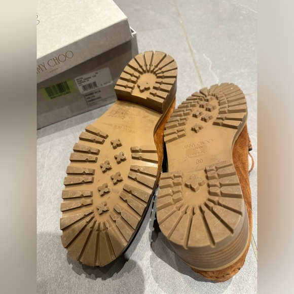 Jimmy Choo Deanna Shearling-Lined Suede Loafers - Picture 6 of 8